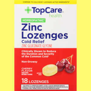 TopCare Health Non-Drowsy Cherry Flavor Cold Relief 18 Lozenges
