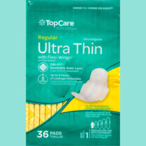 TopCare Everyday Size 1 Regular Ultra Thin Pads with Flexi-Wings 36 ea