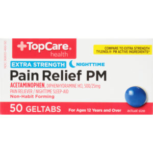TopCare Health Extra Strength Pain Relief PM 50 Geltabs