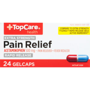 TopCare Health 500 mg Extra Strength Pain Relief 24 Gelcaps