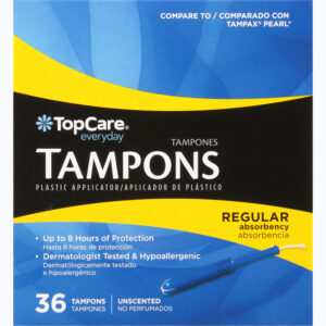 TopCare Everyday Regular Absorbency Plastic Applicator Unscented Tampons 36 ea