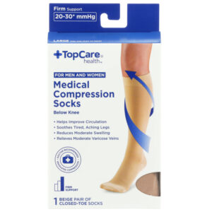 Socks Cmprsn Usx 20-30Mmhg Cldtoe Bge Lg