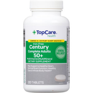 TopCare Health Iron-Free Century Complete Adults 50+ Multivitamin/Multimineral 220 Tablets