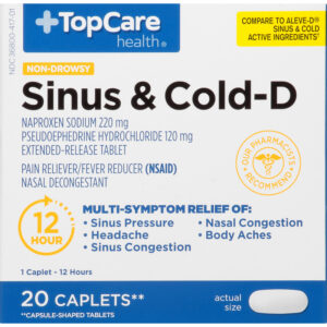 TopCare Health Non-Drowsy Sinus & Cold-D 20 Caplets