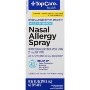 TopCare Health 55 mcg Original Prescription Strength Multi-Symptom Nasal Allergy 60 Sprays 0.37 fl oz