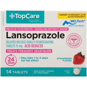 TopCare Health 15 mg Strawberry Flavor Lansoprazole 14 Tablets