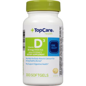 TopCare Health 25 mcg High Potency Vitamin D3 300 Softgels
