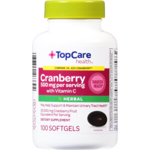 TopCare Health 500 mg Herbal Cranberry with Vitamin C 100 Softgels