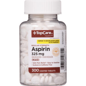 TopCare Health 325 mg Regular Strength Aspirin 300 Coated Tablets