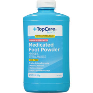 TopCare Health Maximum Strength Medicated Foot Powder 10 oz