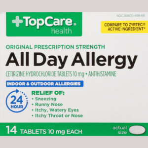 TopCare Health 10 mg Original Prescription Strength All Day Allergy Tablets 14 ea