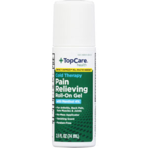 TopCare Health Roll-On Gel with Menthol 4% Cold Therapy Pain Relieving 2.5 fl oz