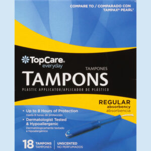 TopCare Everyday Regular Absorbency Plastic Unscented Tampons 18 ea