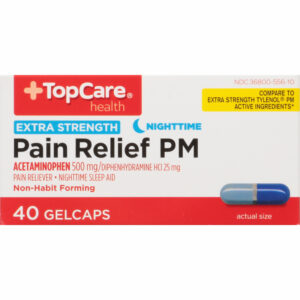 TopCare Health Nighttime Extra Strength Pain Relief PM 40 Gelcaps