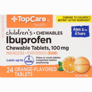 TopCare Health 100 mg Children's Orange-Flavored Ibuprofen 24 Chewable Tablets