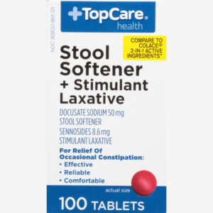 TopCare Health Stool Softener + Stimulant Laxative 100 Tablets