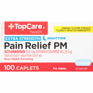 TopCare Health Nighttime Extra Strength Pain Relief PM 100 Caplets