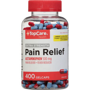 TopCare Health 500 mg Extra Strength Pain Relief 400 Gelcaps