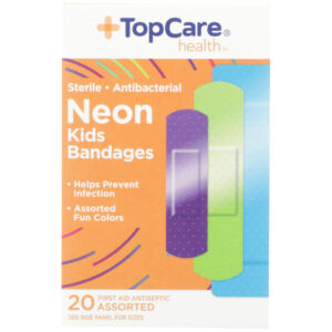 Antibacterial Kids First Aid Antiseptic Assorted Bandages  Neon