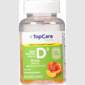 TopCare Health Adult Gummies 500 mcg Peach Flavor Vitamin D3 60 ea