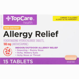 TopCare Health 180 mg Non-Drowsy Allergy Relief 15 Tablets