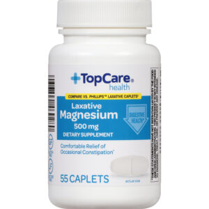 TopCare Health 500 mg Laxative Magnesium 55 Caplets