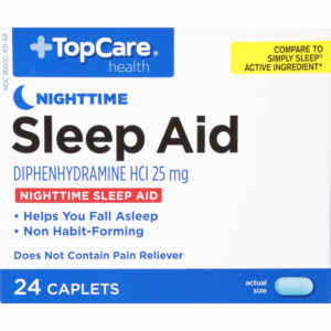 TopCare Health 25 mg Nighttime Sleep Aid 24 Caplets