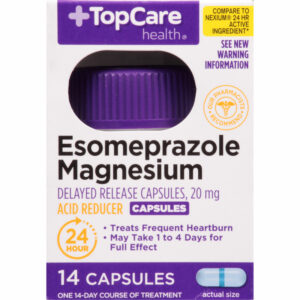 TopCare Health 20 mg Acid Reducer Esomeprazole Magnesium 14 Capsules