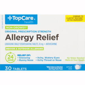 TopCare Health 10 mg Original Prescription Strength Non-Drowsy Allergy Relief 30 Tablets