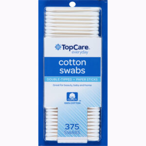 TopCare Everyday Paper Sticks Double-Tipped Cotton Swabs 375 ea