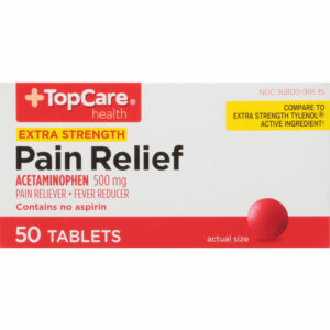 TopCare Health 500 mg Extra Strength Pain Relief 50 Tablets