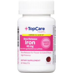 TopCare Health 45 mg Slow Release Iron 30 Tablets