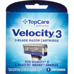 TopCare Everyday 3-Blade Razor Velocity 3 Cartridges 4 ea