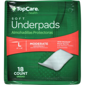 TopCare Health Soft Moderate Absorbency Underpads Large 18 ea