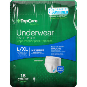 TopCare Health Large/Extra Large Maximum Absorbency Underwear for Men 18 ea