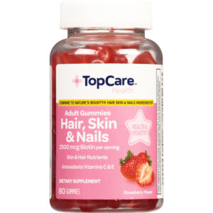 TopCare Health Adult Strawberry Flavor Hair  Skin & Nails 80 Gummies