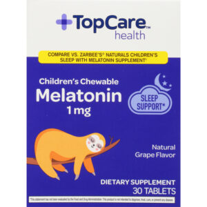 TopCare Health Children's Chewable Tablets 1 mg Natural Grape Flavor Melatonin 30 ea