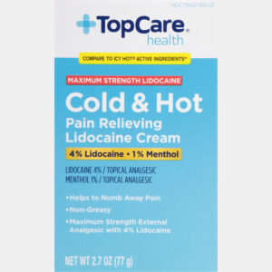 TopCare Health Cold & Hot Maximum Strength Pain Relieving Lidocaine Cream 2.7 oz