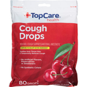 TopCare Health Cherry Flavor Cough Drops 80 Drops