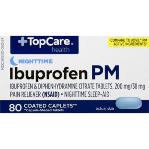 TopCare Health Nighttime Ibuprofen PM 80 Coated Caplets