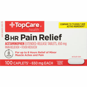 TopCare Health 650 mg 8HR Pain Relief 100 Caplets
