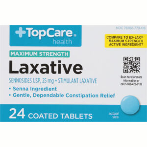 TopCare Health 25 mg Maximum Strength Laxative 24 Tablets