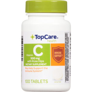 TopCare Health 500 mg Vitamin C with Rose Hips 100 Tablets