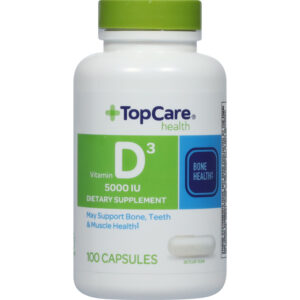 TopCare Health 5000 IU Vitamin D3 100 Capsules