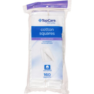 TopCare Everyday Quilted Surface Cotton Squares 160 ea