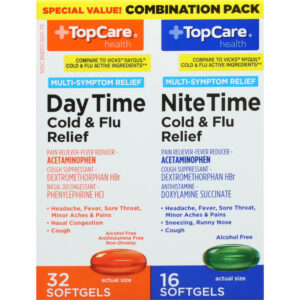 TopCare Health Day Time/Nite Time Cold & Flu Relief Combination Pack 48 Softgels