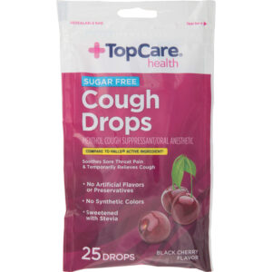 TopCare Health Sugar Free Black Cherry Flavor Cough Drops 25 Drops