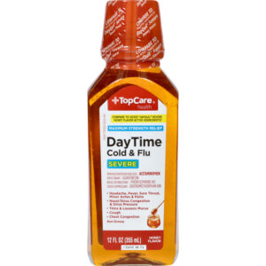 TopCare Health Maximum Strength Relief Severe DayTime Honey Flavor Cold & Flu 12 fl oz