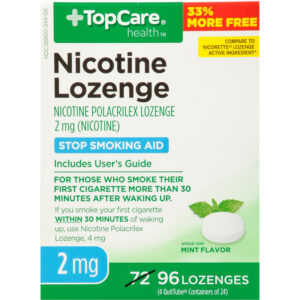 TopCare Health 2 mg Mint Flavor Stop Smoking Aid 96 Lozenges