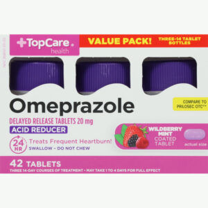 TopCare Health 20 mg Wildberry Mint Omeprazole Value Pack! 42 Tablets